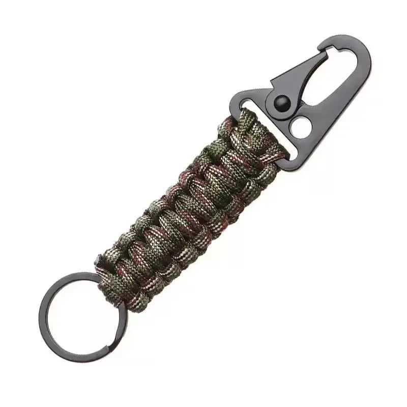 Paracord Keychain Clip - Braided Lanyard for Outdoor Gear - Camouflage