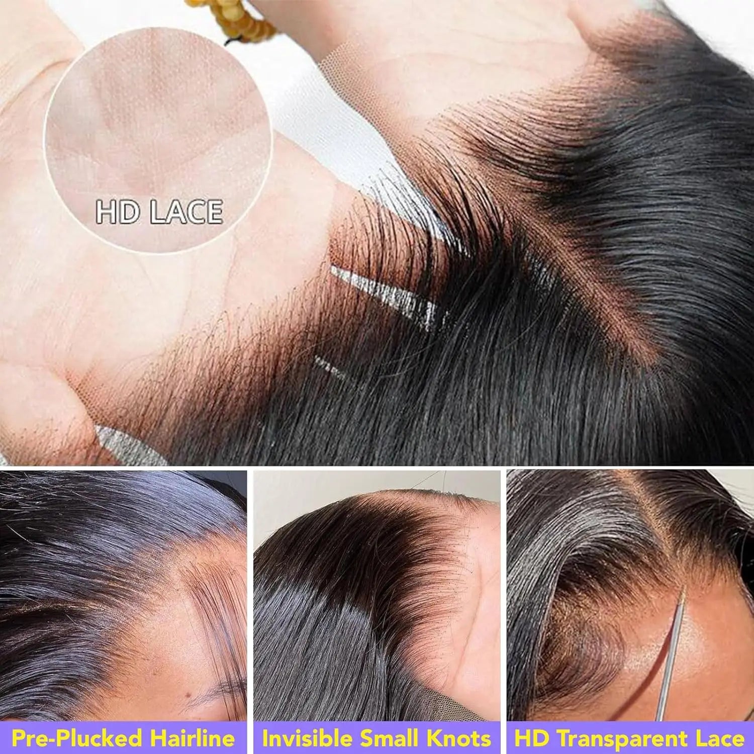 Straight Lace Front Wig - Human Hair Natural Color Wig