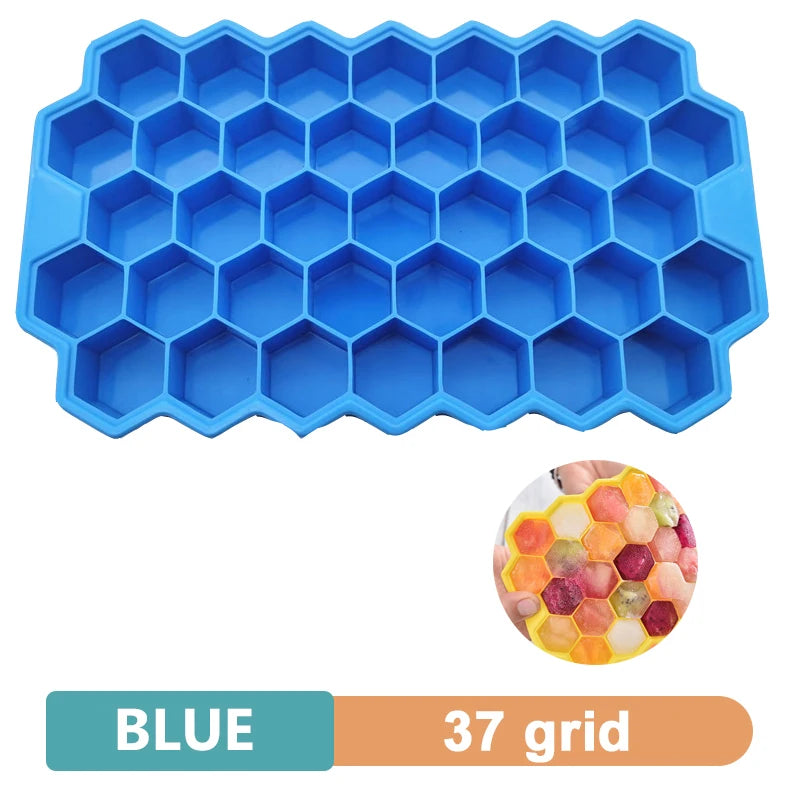 Silicone Ice Cube Tray - Multi-Grid Mold for Home Drinks