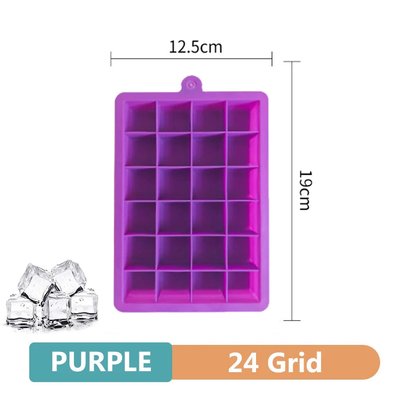 Silicone Ice Cube Tray - Multi-Grid Mold for Home Drinks