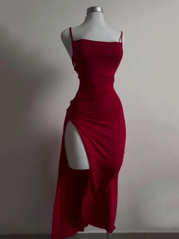 Women's Halter Strap Dress - Sleeveless Bodycon Style