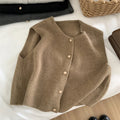 Women's Button Sweater Vest - Sleeveless Knit Cardigan Top - Khaki