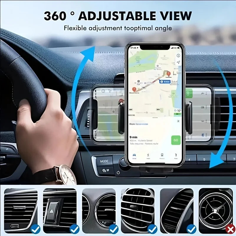 Air Vent Car Phone Mount – Universal Clip Holder for Smartphones