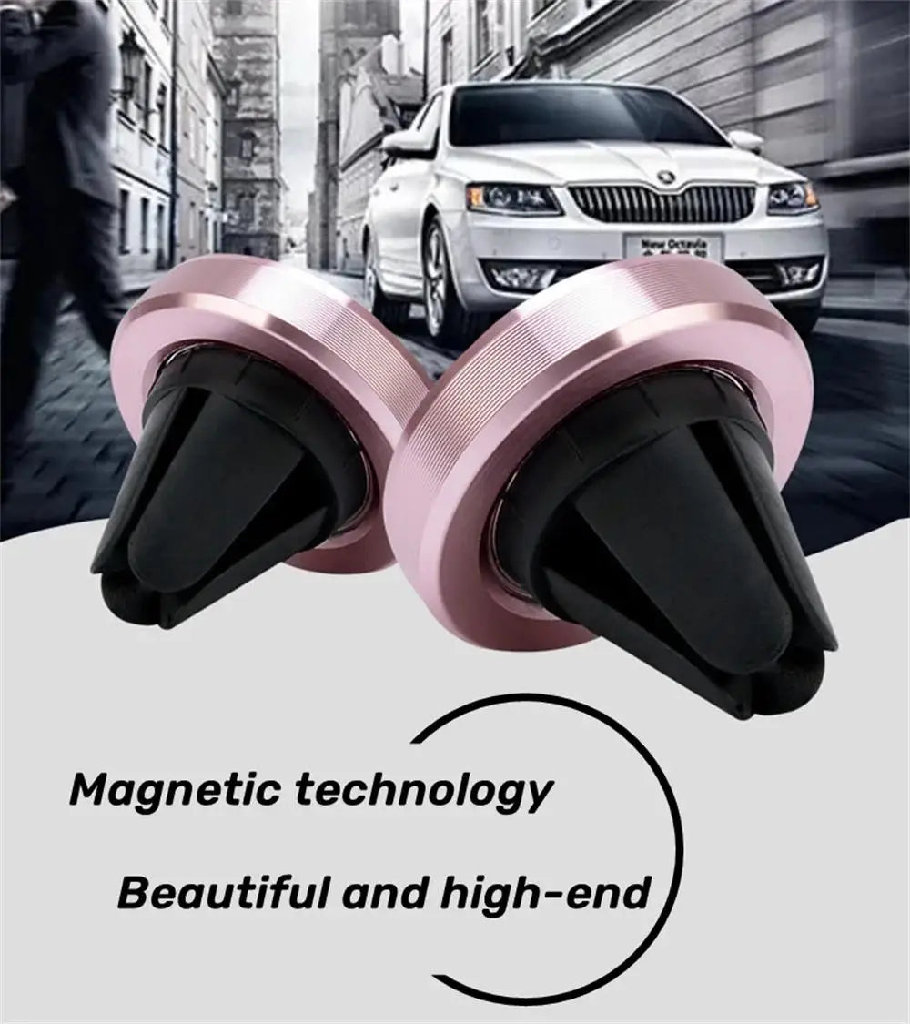 Magnetic Round Car Phone Holder – Dashboard & Vent Mount