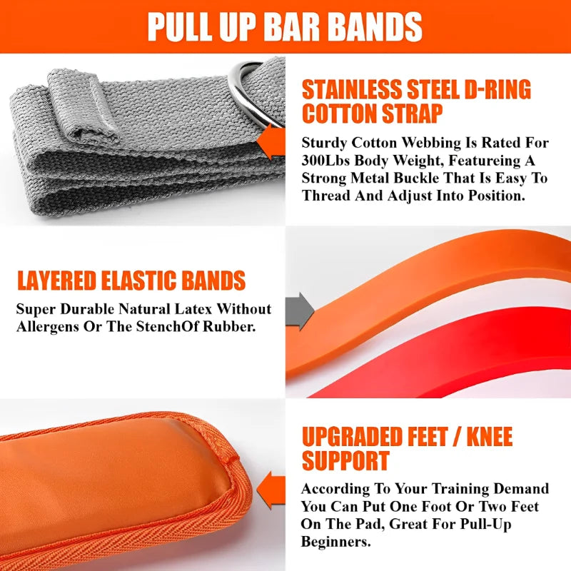 Pull-Up Assistance Bands - Adjustable Chin-Up Training Straps