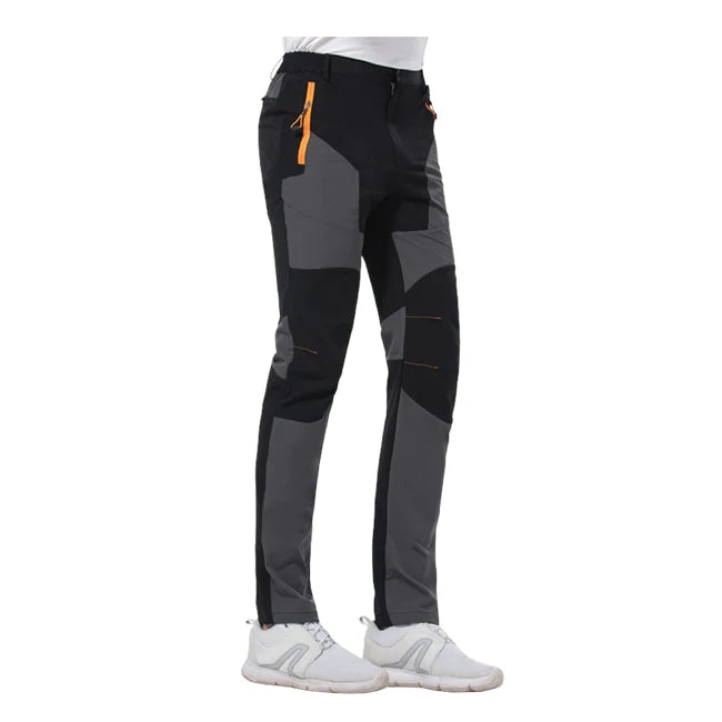 Men's Hiking Pants - Quick-Dry Trousers for Outdoor Trips - Black Gray