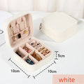 Mini Jewelry Organizer Box - Travel Case for Rings and Earrings - White