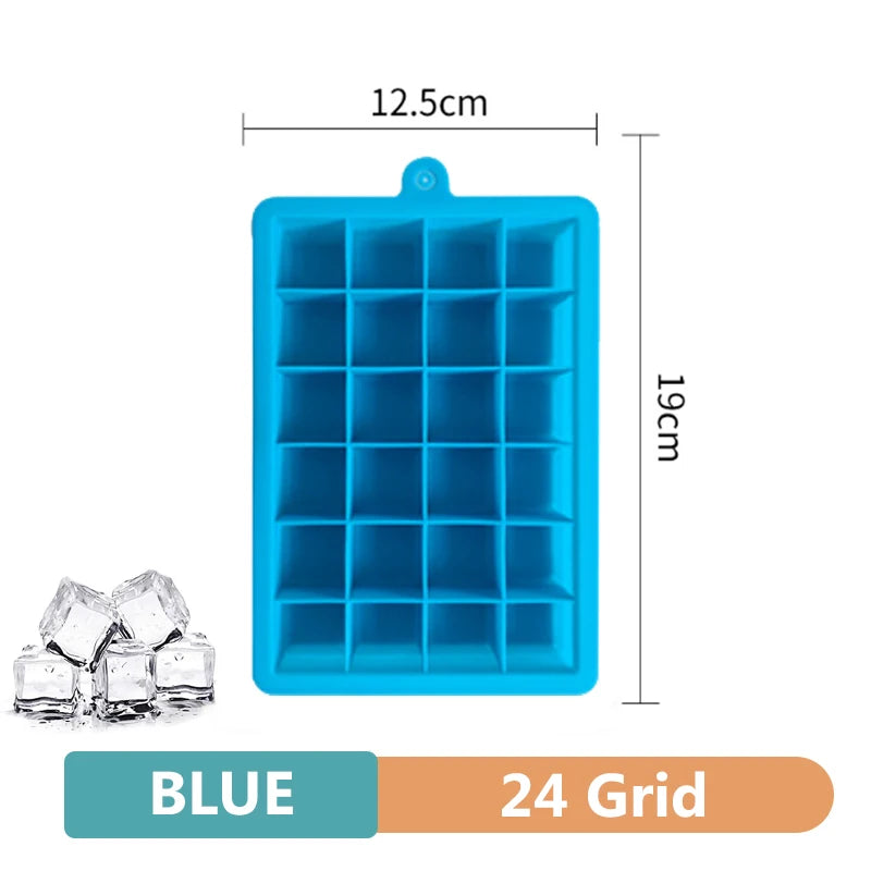 Silicone Ice Cube Tray - Multi-Grid Mold for Home Drinks