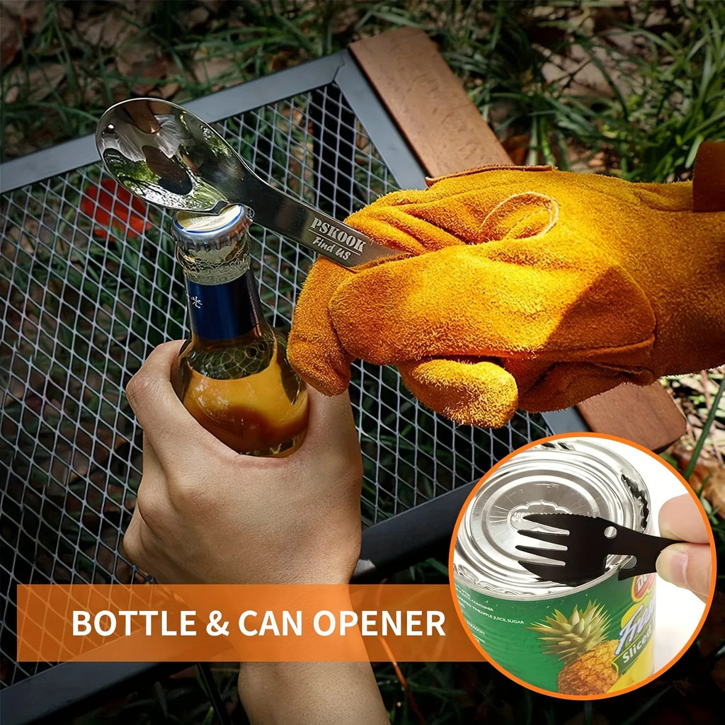 Camping Spork Multi-Tool - Steel Utensil for Outdoor Meals