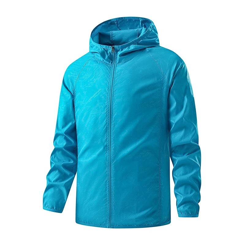Packable Hiking Windbreaker - Lightweight Unisex Jacket - Unisex Sky Blue