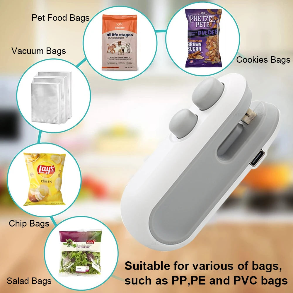 Mini Bag Sealer - Handheld Heat Tool for Food Packaging