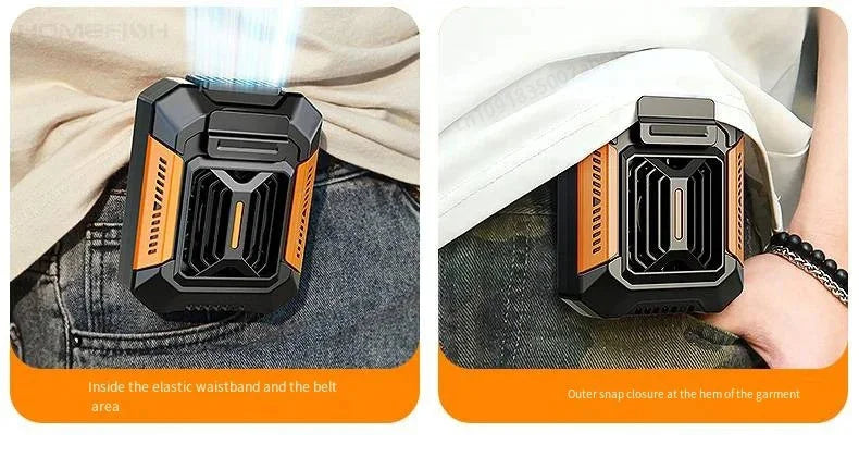 3-in-1 Rugged Tactical Waist Clip Fan - Portable Power Bank & LED Flashlight
