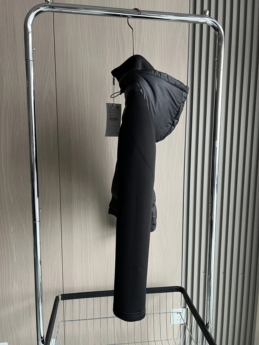 Women's Hooded Winter Jacket - Zippered Long Sleeve Coat