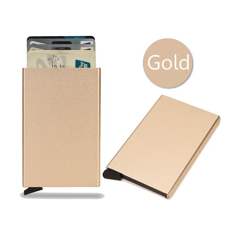 Pop-Up Minimalist Slim Card Holder Wallet in Gold product image