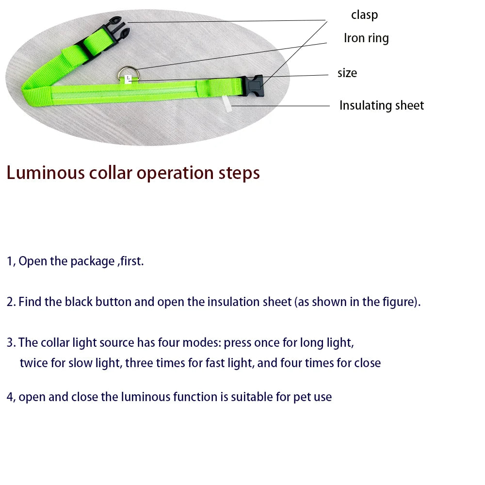 Nylon LED Night Safety Flashing - For Everyday Pet Use