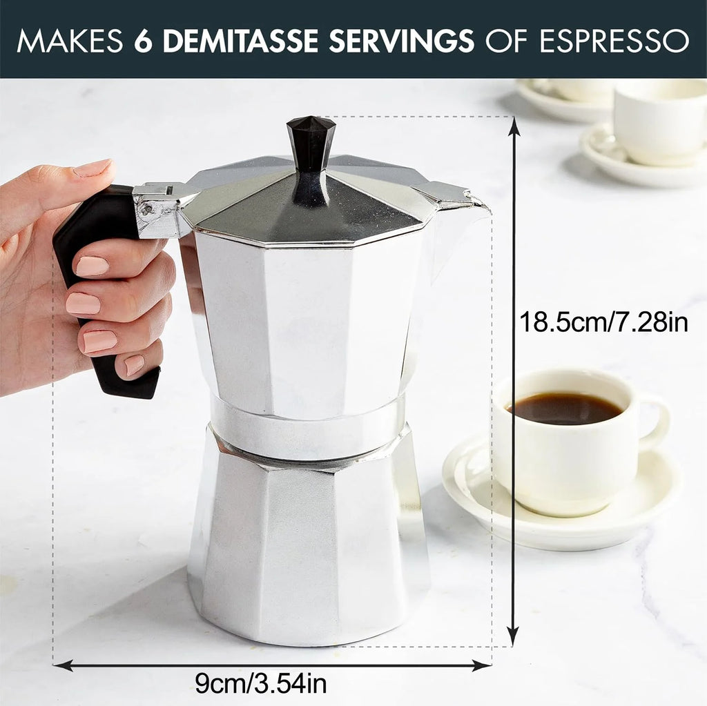 Stovetop Moka Pot - Aluminum Espresso Maker for Home Brewing
