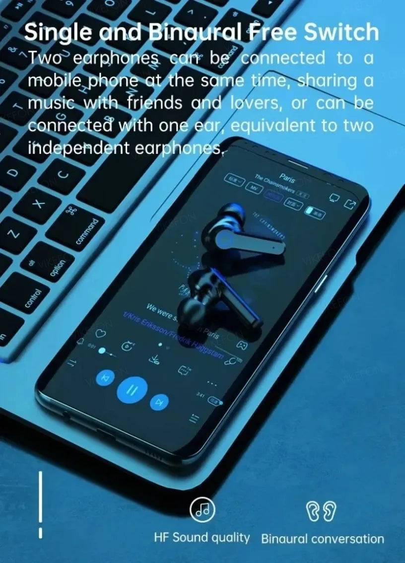 Wireless Earbuds with Digital Display – M19