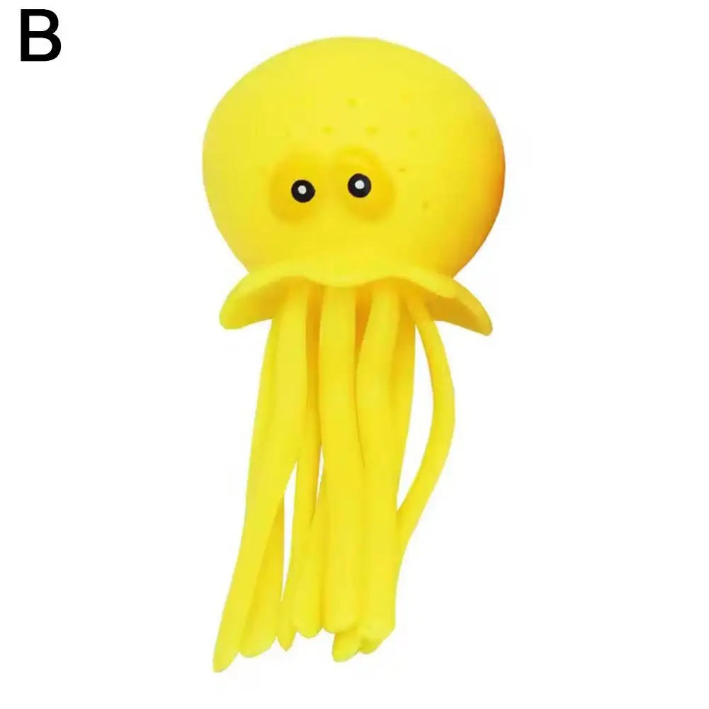 Octopus Bath Toy - Silicone Water Play Squeeze Toy - Yellow