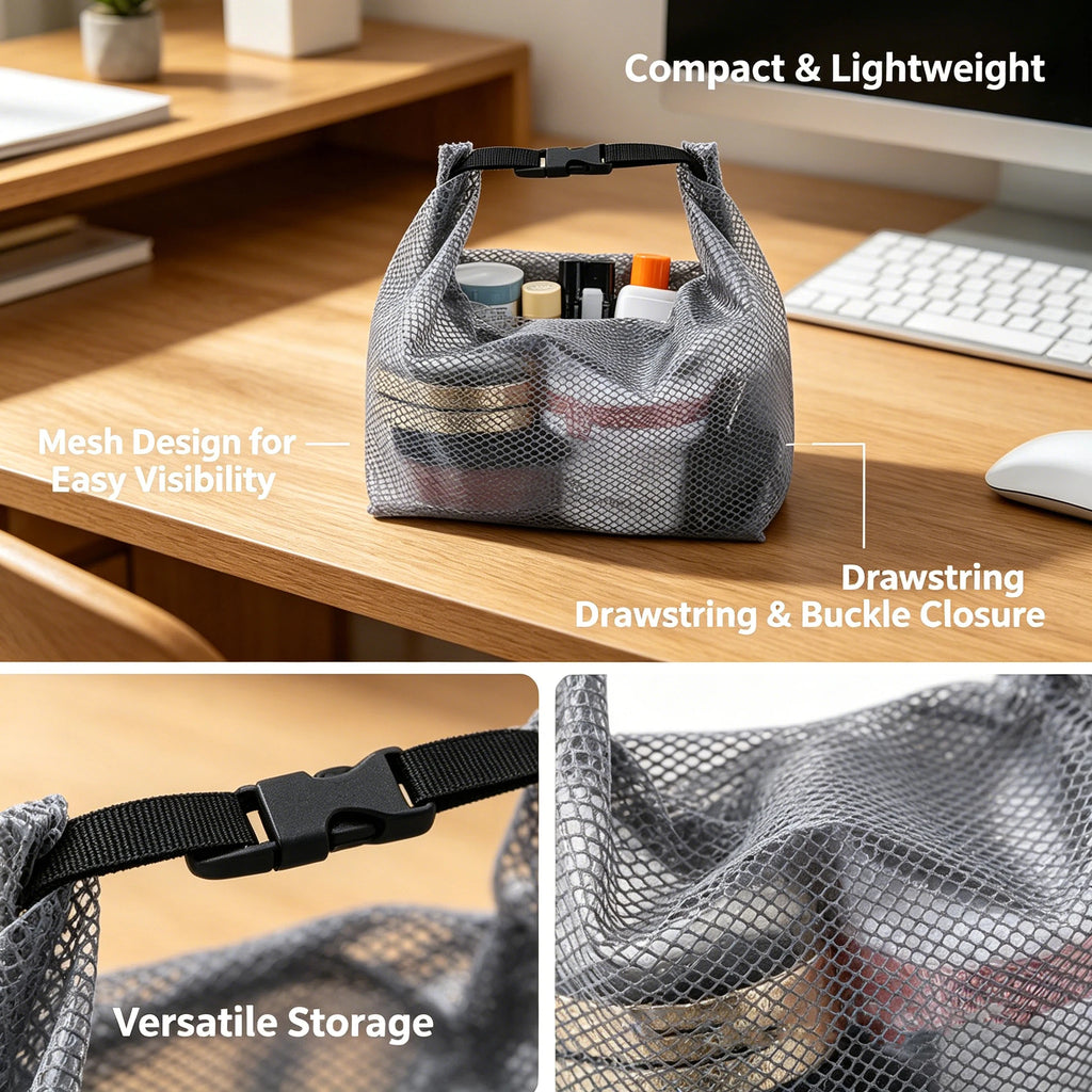 Mesh Travel Toiletry Bag – Waterproof Organizer for Gym Trips