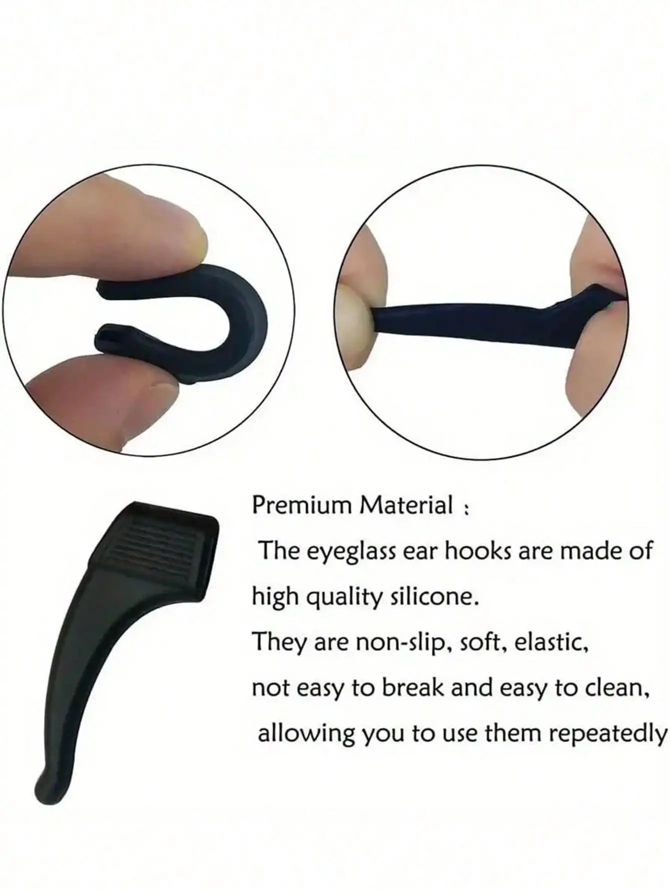 Silicone Eyeglass Ear Grips - Anti-Slip Temple Hooks