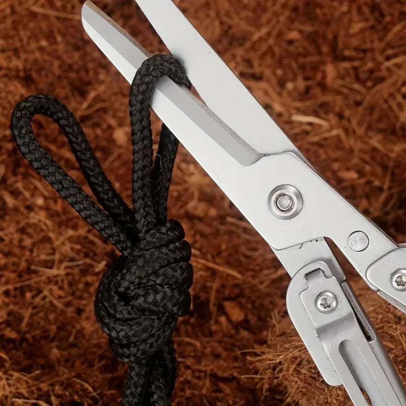 Folding Multi-Tool Scissors - Stainless Steel Camping Tool