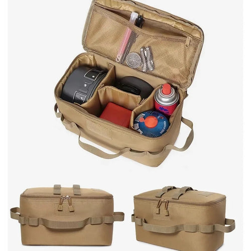 Camping Storage Bag - Outdoor Tool and Cookware Organizer - Khaki