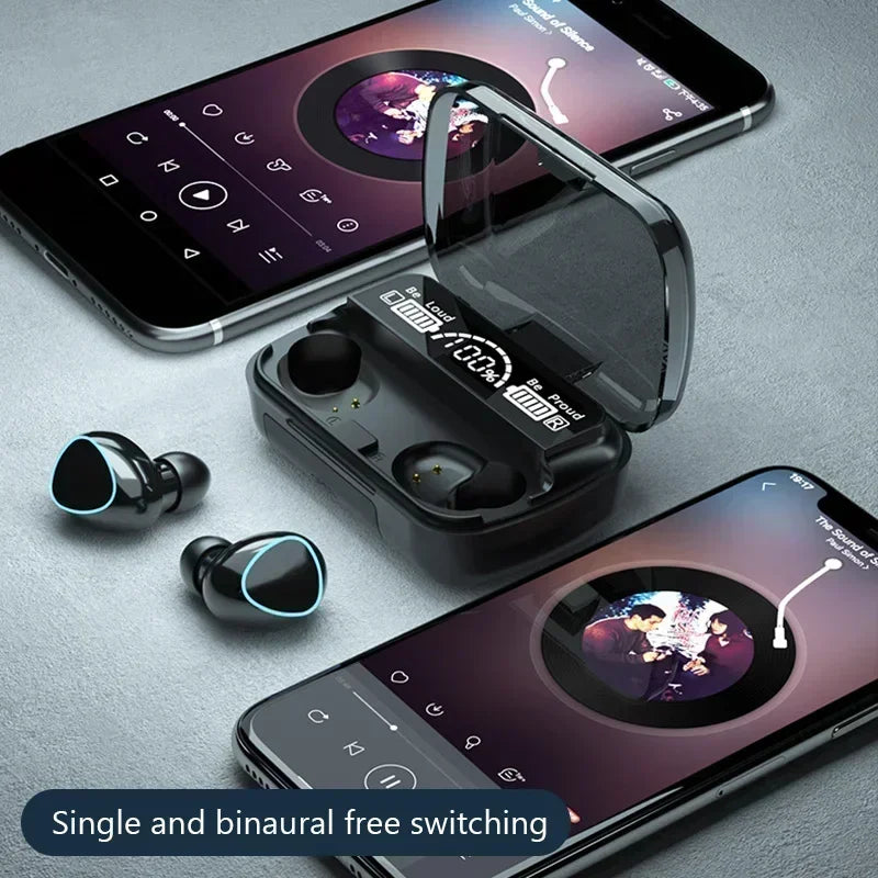 Wireless Bluetooth Earbuds with LED Charging Case – M10