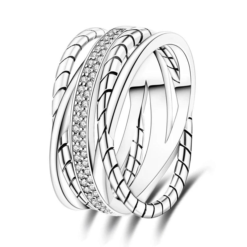 Zircon Geometric Ring - Minimalist Silver-Color Jewelry - Style Kjr281