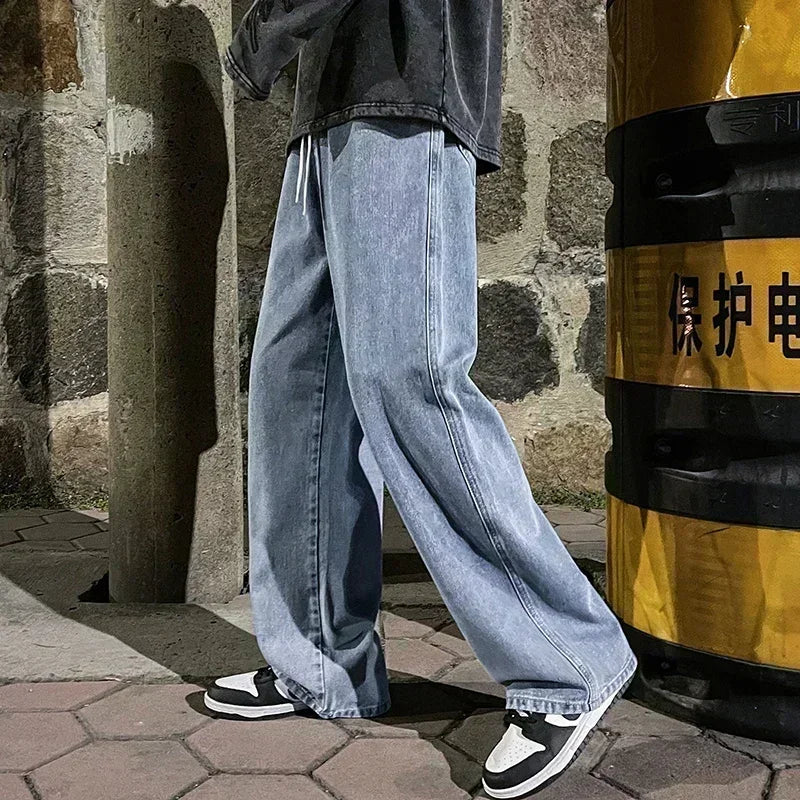 Men's Wide Leg Jeans - Loose Streetwear Denim Pants