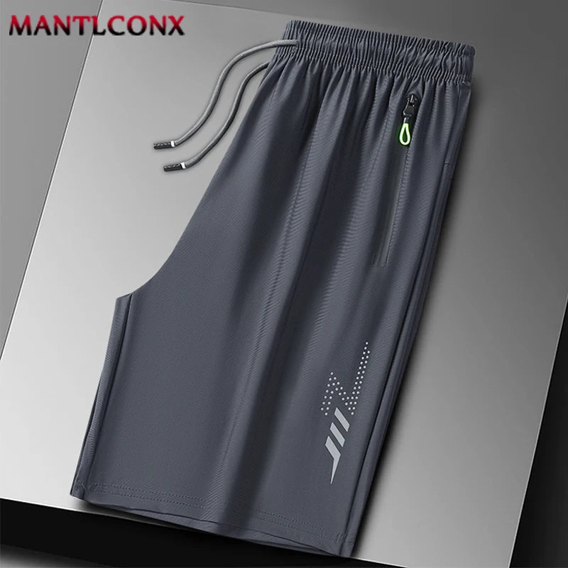 Men's Running Shorts - Elastic Waist Gym Training Bottoms - Dark Gray 003