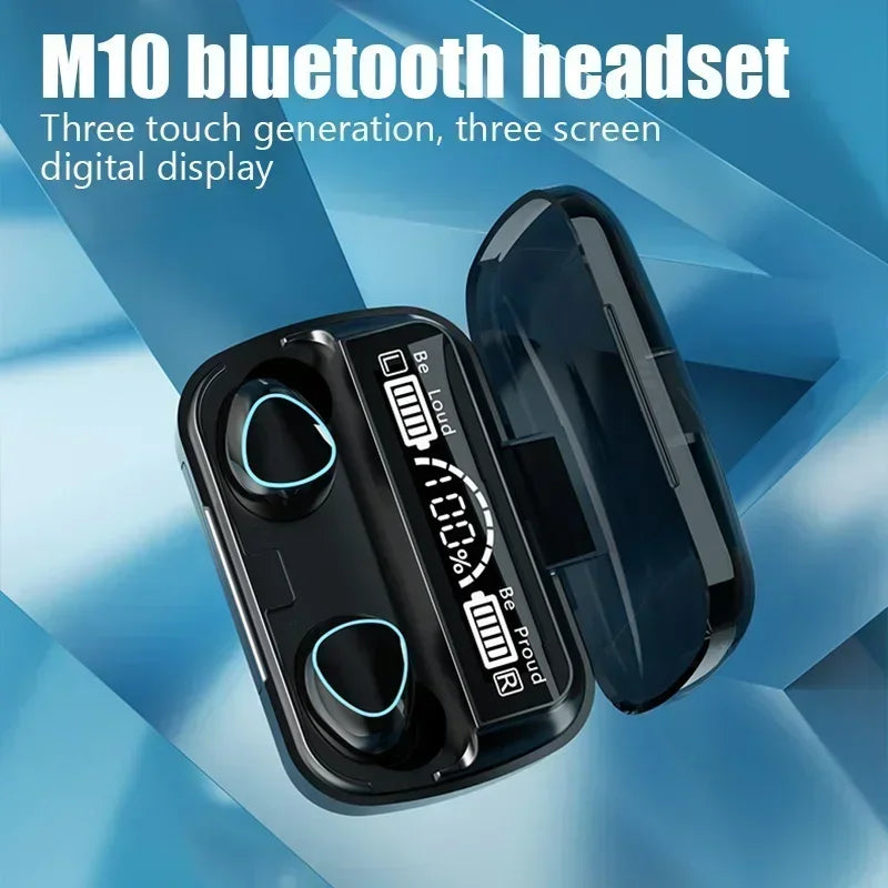 Wireless Bluetooth Earbuds with LED Charging Case – M10