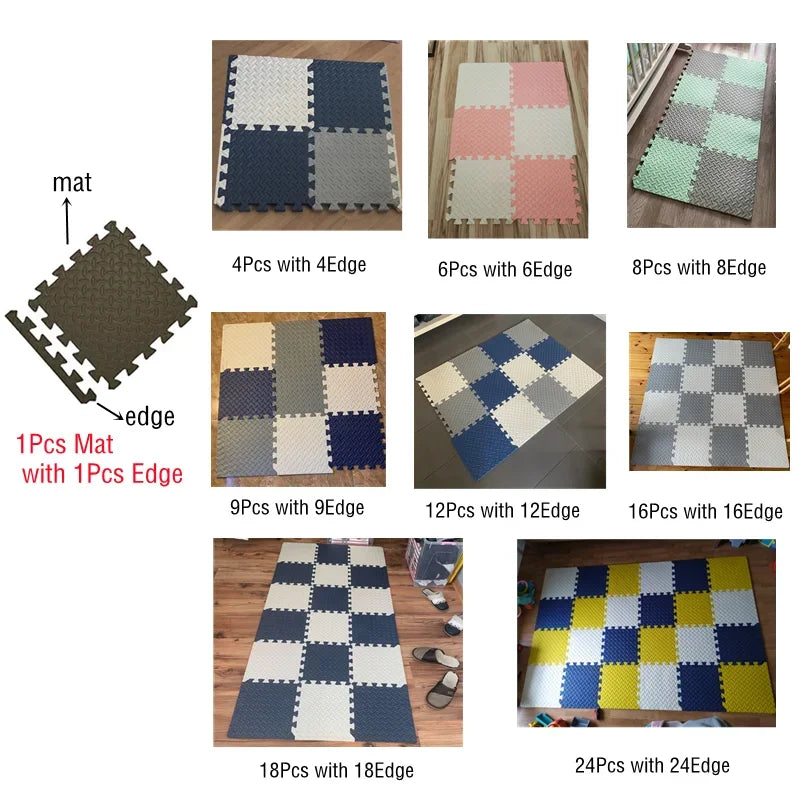 Foam Puzzle Play Mat Tiles - 16-Piece Interlocking Floor Set