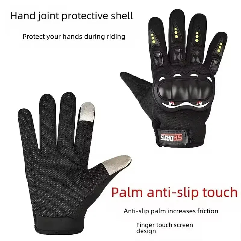 Motorcycle Riding Gloves - Full Finger Pair for Road Gear