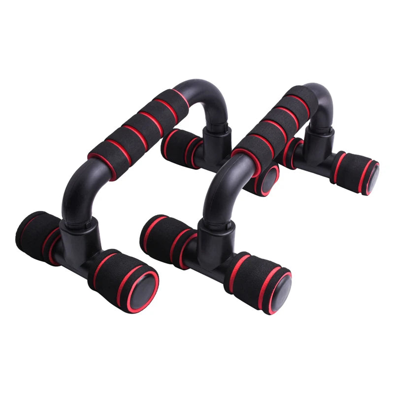 Push-Up Bars - I-Shaped Home Fitness Exercise Handles - Red