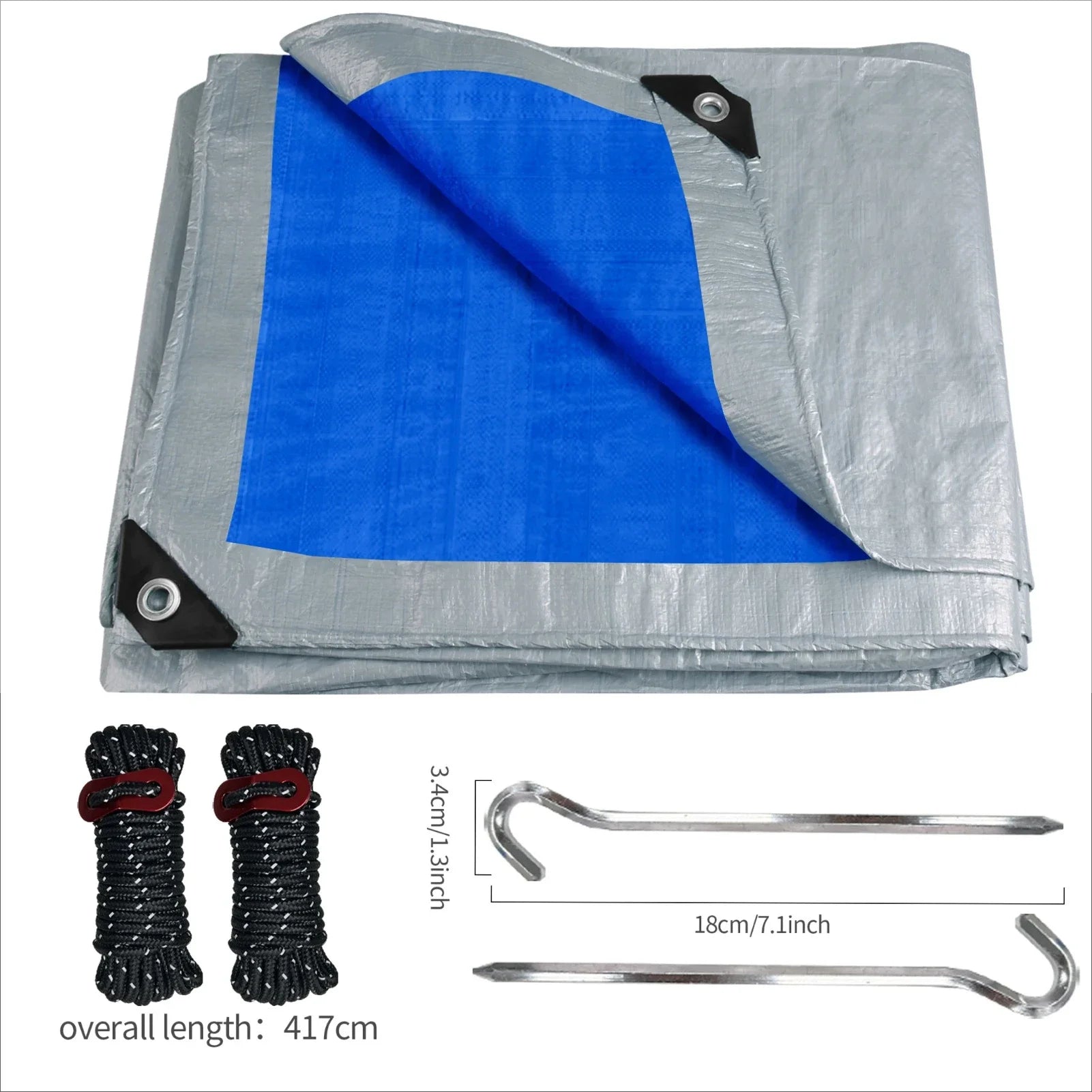 Outdoor Tarp Rain Cover - Reinforced Camping Shelter Sheet