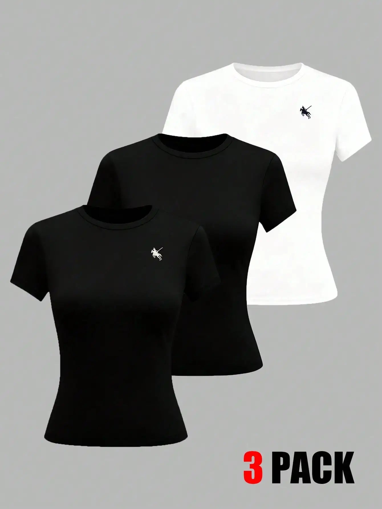 Women's Basic T-Shirt - Solid Short Sleeve Minimalist Top - Multicolor-14