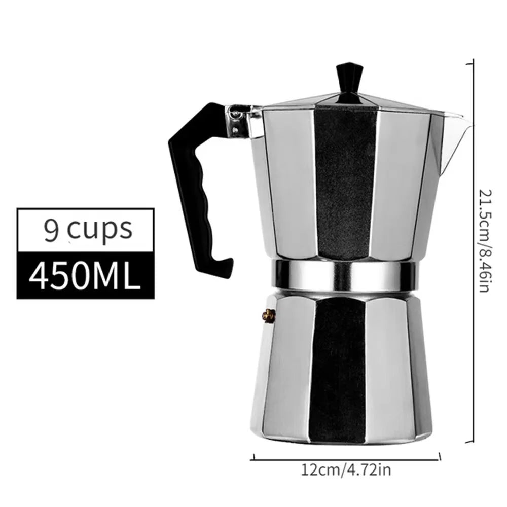 Stovetop Moka Pot - Aluminum Espresso Maker for Home Brewing