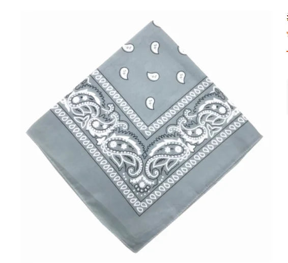 Paisley Bandana Headwrap - Lightweight Printed Kerchief - 16