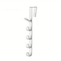 Over-Door Coat Hook Rack - 5-Hook Closet Organizer - White