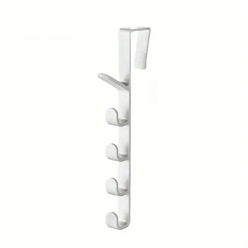 Over-Door Coat Hook Rack - 5-Hook Closet Organizer - White