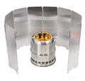 Camping Stove Windshield - Folding Screen for Outdoor Cooking - 8 Plates