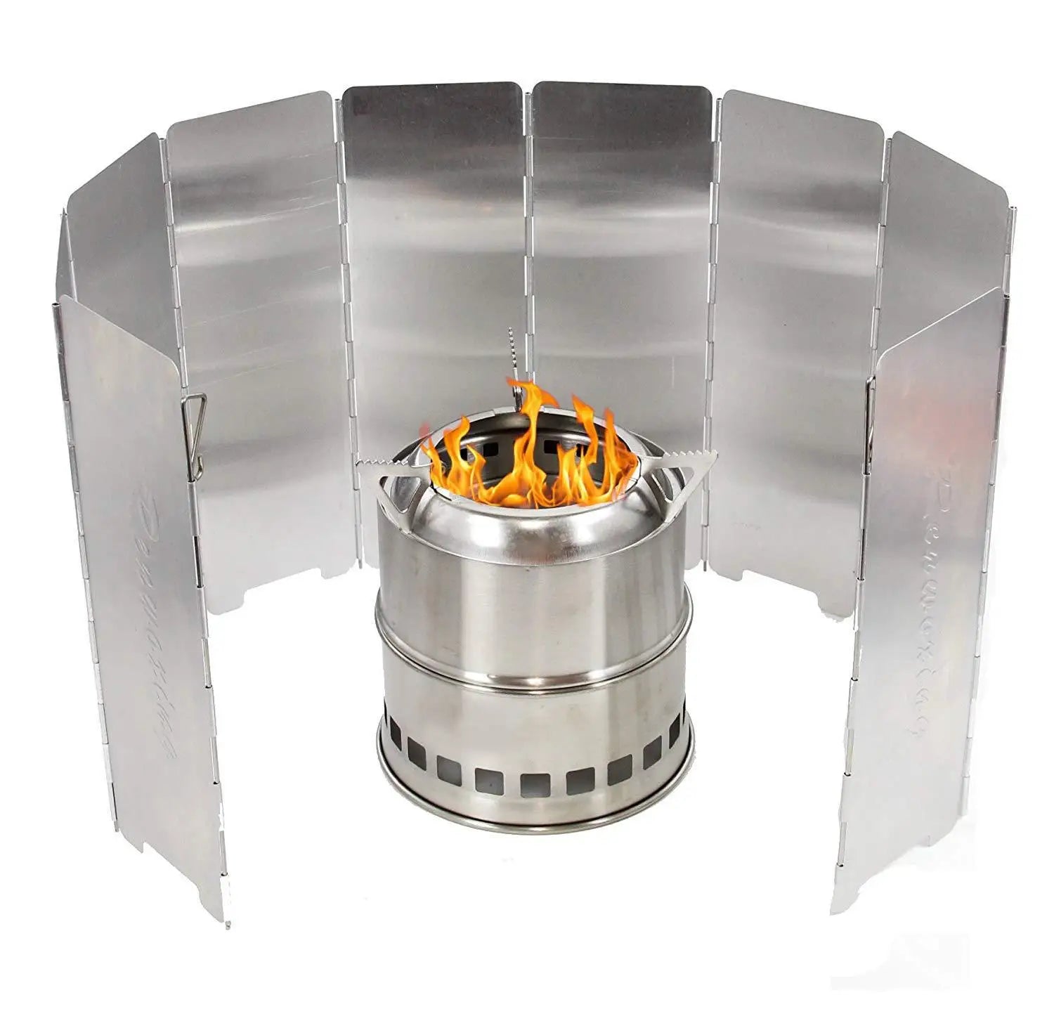 Camping Stove Windshield - Folding Screen for Outdoor Cooking - 8 Plates