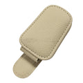 Car Visor Sunglasses Holder - Clip Case for Glasses and Cards - Beige