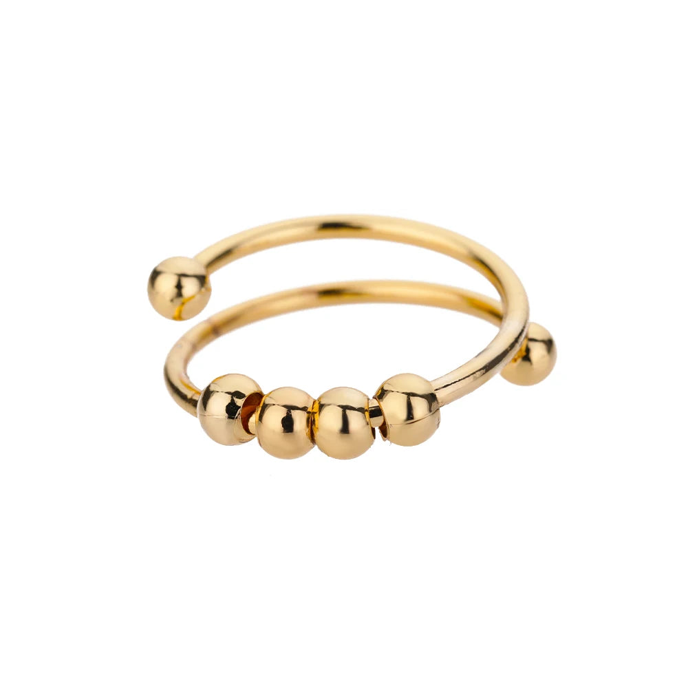 Gold-Color Stainless Steel Ring - Classic Fashion Jewelry - Style Jz2769G / Gold Color