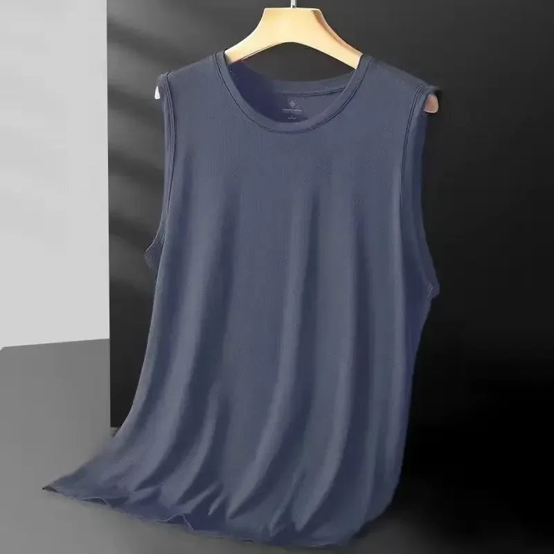 Men's Mesh Tank Top - Lightweight Sleeveless Casual Shirt - Light Gray