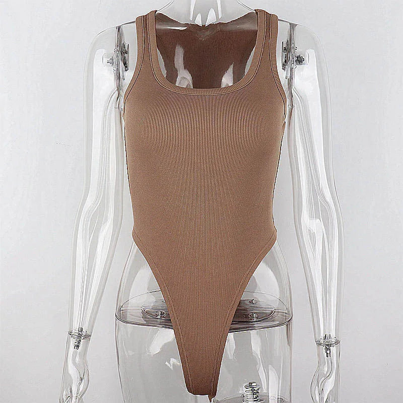 Women's Halter Knit Bodysuit – Stretch Fit for Clean Summer Looks