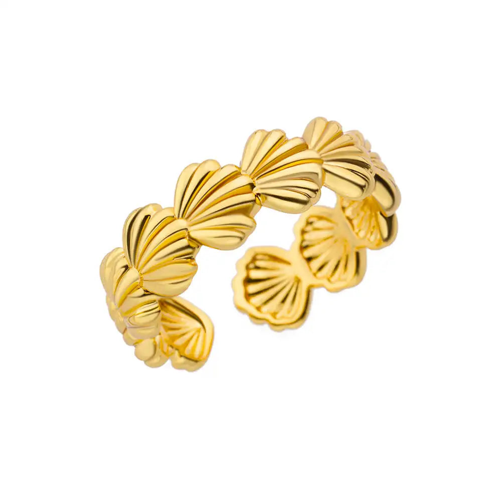 Gold-Color Stainless Steel Ring - Classic Fashion Jewelry - Style Jz5708G / Gold Color