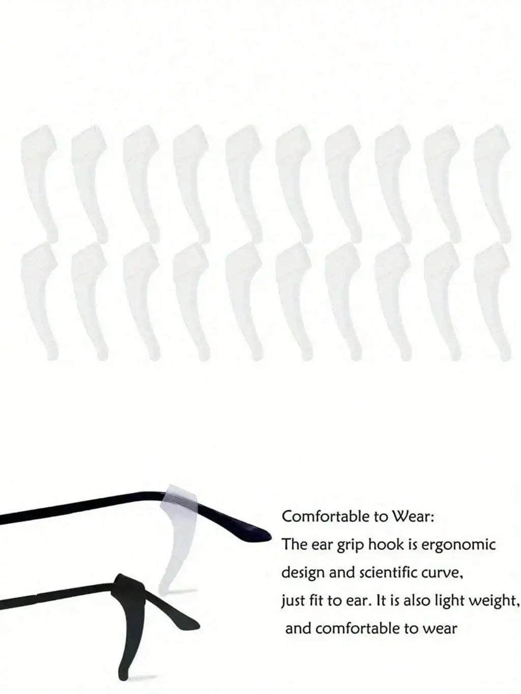 Silicone Eyeglass Ear Grips - Anti-Slip Temple Hooks