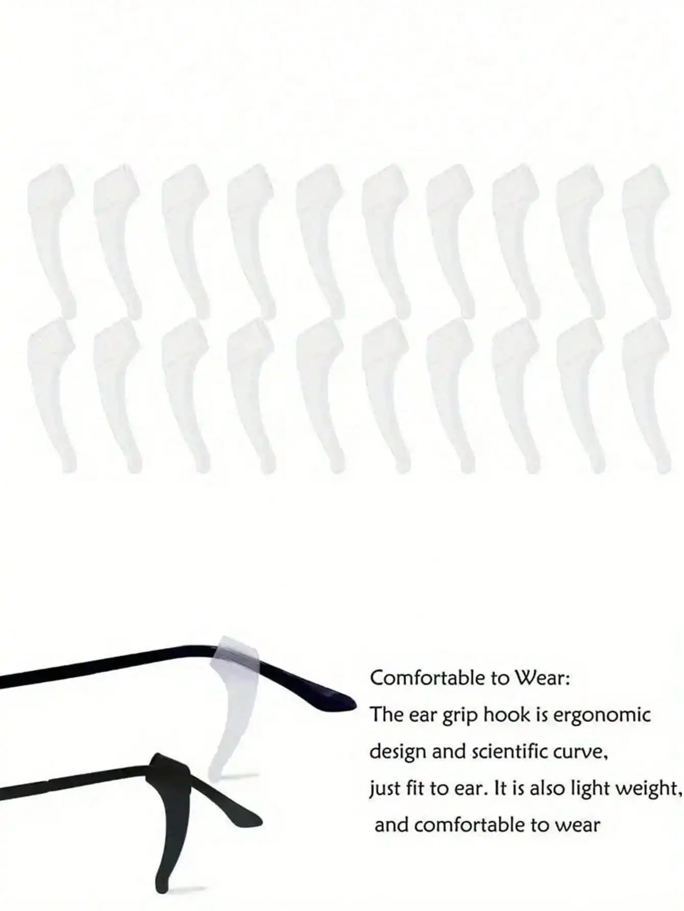 Silicone Eyeglass Ear Grips - Anti-Slip Temple Hooks