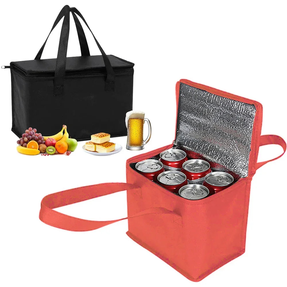 Folding Lunch Cooler Bag - Insulated Picnic Food Carrier